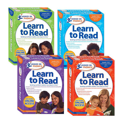 英文原版 Hooked on Phonics Learn to Read Levels 1&8 Complete 迷上语音学习阅读系列1-8级4册 儿童英语辅导训练 进口英语书籍