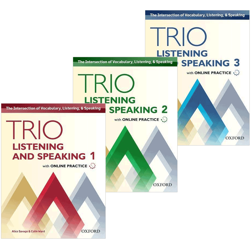 牛津Trio系列学术听说教材3册套装 Oxford Trio Listening and Speaking 英文原版教材 三重听说训练1-3 提升学术英语听力口语书