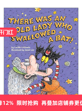英文原版 There Was An Old Lady Who Swallowed a Bat 有一个老妇人吞下一只蝙蝠 纸板书 英文版 进口英语原版书籍
