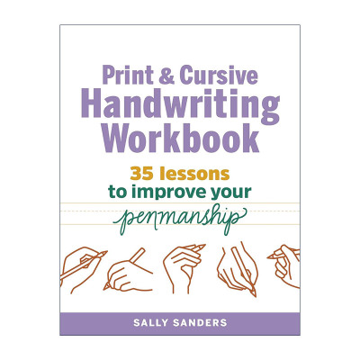 英文原版 Print and Cursive Handwriting Workbook 书法 连笔书写练习册 35课提高你的书法 英文版 进口英语原版书籍