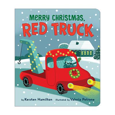 英文原版 Merry Christmas Red Truck Red Truck and Friends 圣诞快乐 小红卡车 儿童启蒙认知绘本 纸板书 Valeria Petrone插画