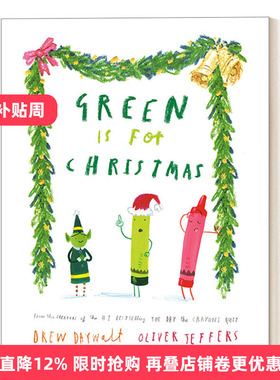 英文原版 Green Is for Christmas 绿色代表圣诞节 4-8岁儿童精装艺术插画绘本 颜色 Oliver Jeffers奥利弗杰弗斯 进口英语原版书