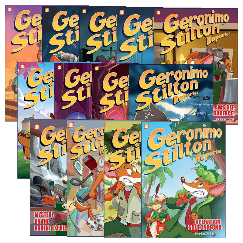 英文原版 Geronimo Stilton Reporter 老鼠记者1-13册 精装 全彩漫画小说 英文版 进口英语原版书籍