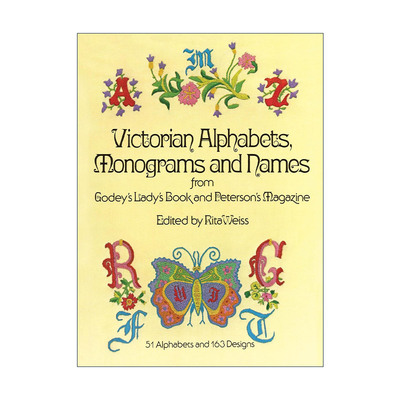 英文原版 Victorian Alphabets  Monograms and Names for Needleworkers 维多利亚时代的字母 花押字和针线工的名字 刺绣针织装饰