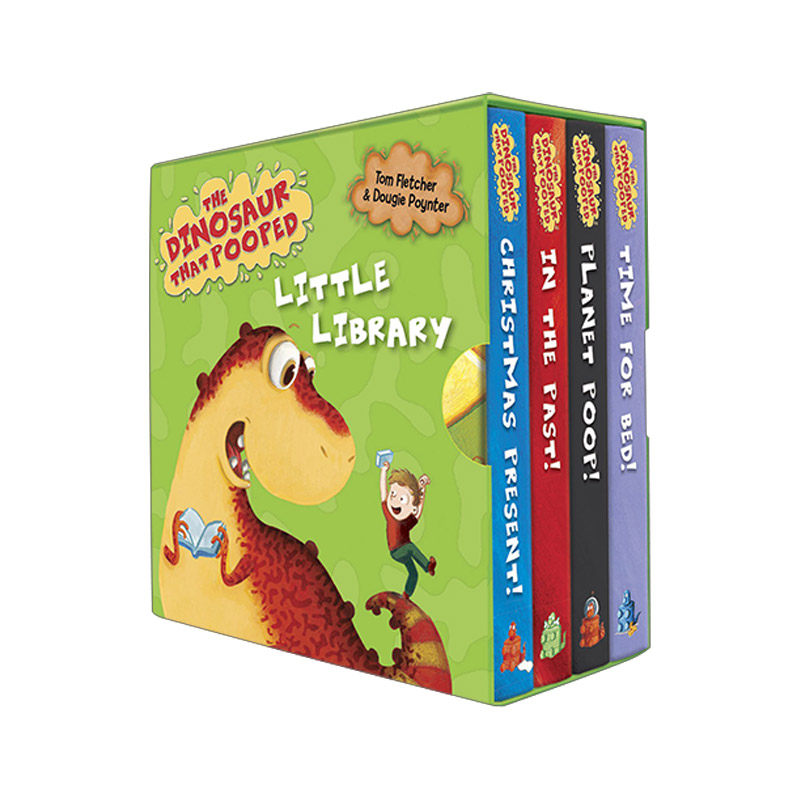 英文原版 The Dinosaur That Pooped Little Library 拉屎的恐龙系列小小图书馆 四册纸板书 英文版 进口英语原版书籍