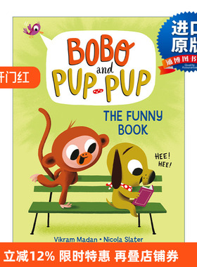 英文原版 The Funny Book 波波与狗狗系列3 儿童精装漫画绘本 动物故事图画书章节桥梁书 Nicola Slater 英文版 进口英语原版书籍