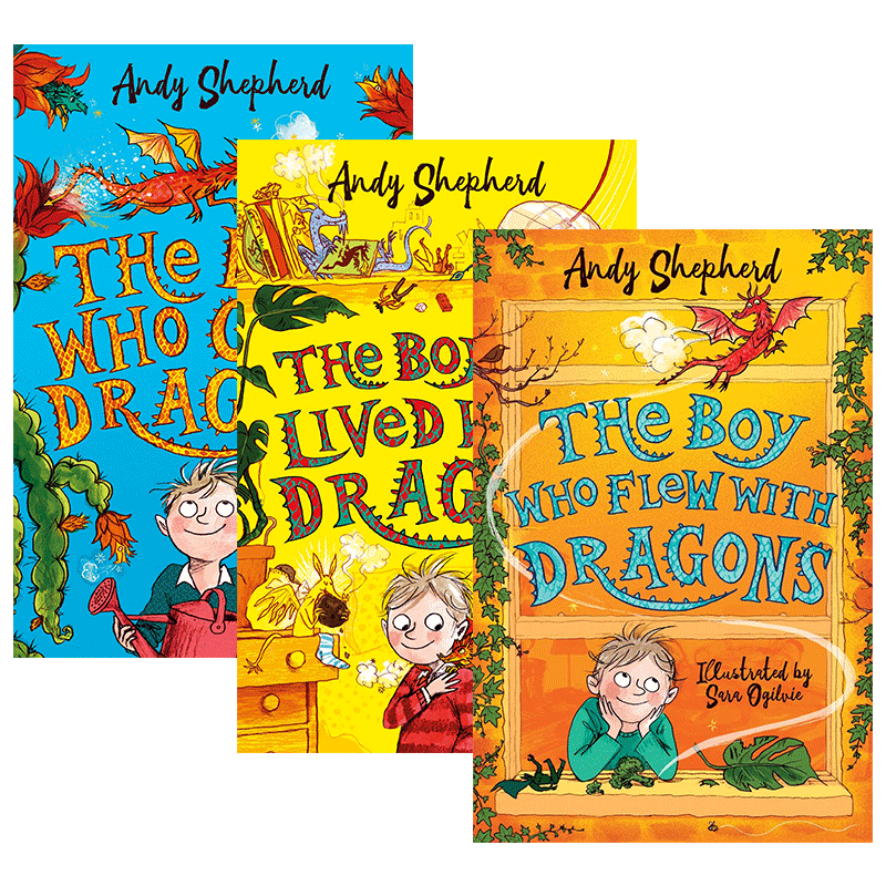 养龙的男孩系列3册 The Boy Who Grew Lived Flew with Dragons 英文原版 英文版儿童英语章节书 进口原版学生课外阅读书籍