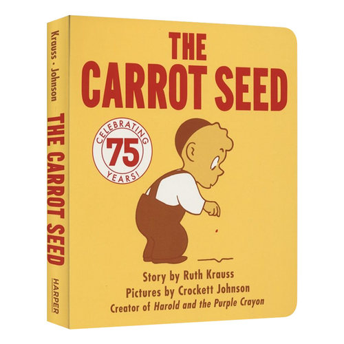 胡萝卜种子 英文原版绘本 The Carrot Seed 凯迪克图书 英语启蒙认知 撕不破纸板书 英文版 进口英语书籍
