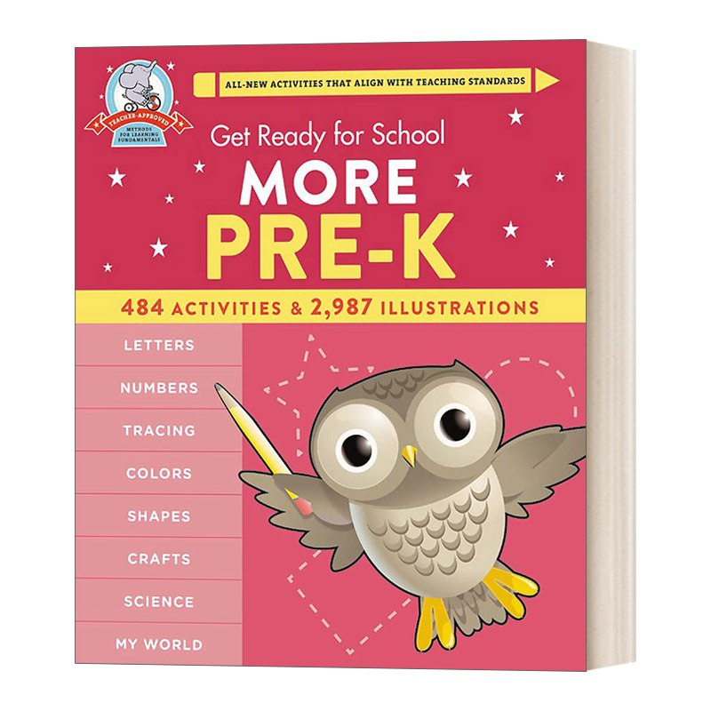 英文原版 Get Ready for School More Pre-K 入学准备 学前早教综合活动练习册 字母数字颜色形状科学等练习 英文版 进口英语书籍
