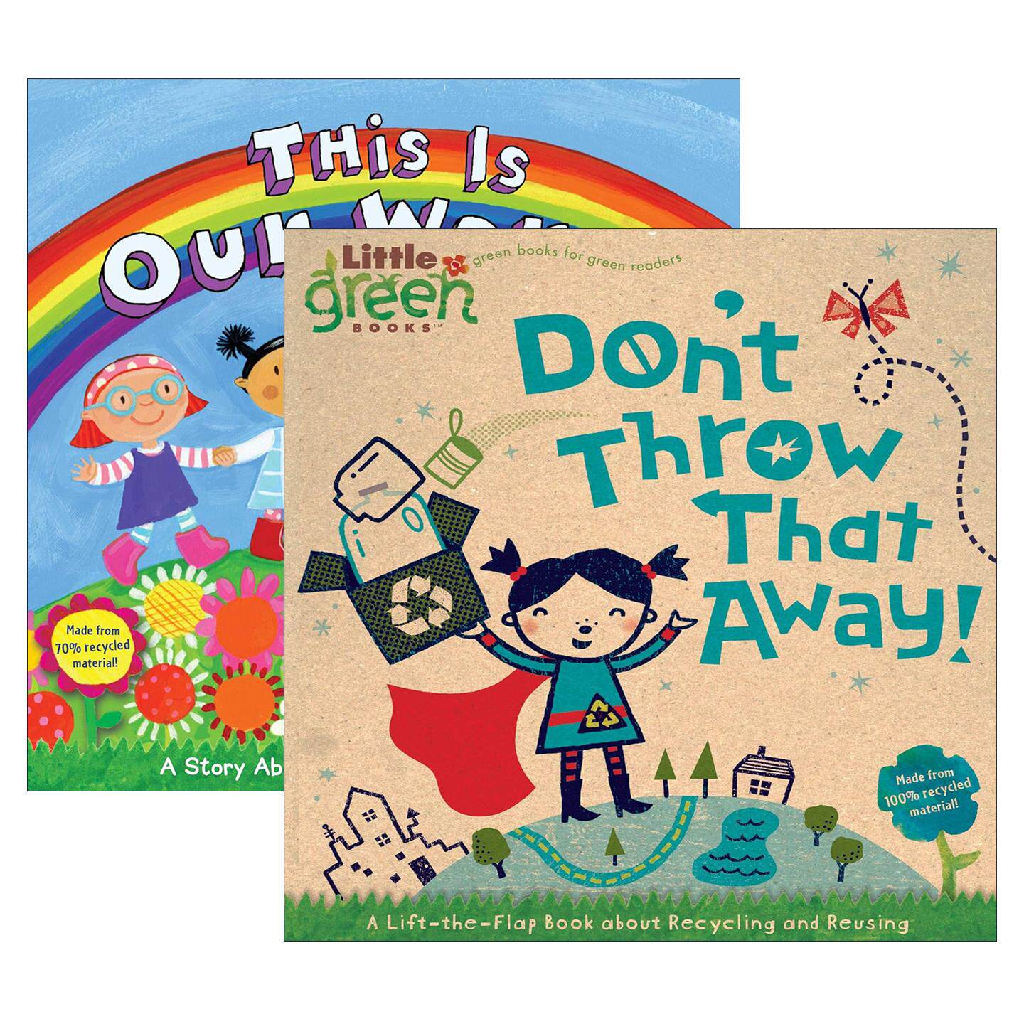 英文原版 Little Green Books 儿童环保意识启蒙系列2册 纸板书 这是我们的家 不要把它扔掉! 英文版 进口英语原版书籍