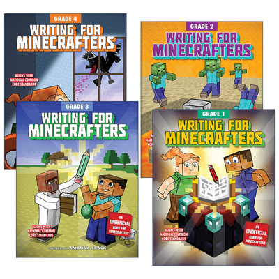 英文原版 Writing for Minecrafters 我的世界 英语写作1-4年级 4册 帮助孩子提高语言技能 非官方手册 英文版 进口英语原版书籍