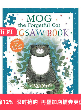英文原版 Mog the Forgetful Cat Jigsaw Book 爱忘事的小猫格格 趣味拼图书 朱迪思?克尔经典精装绘本 英文版 进口英语原版书籍