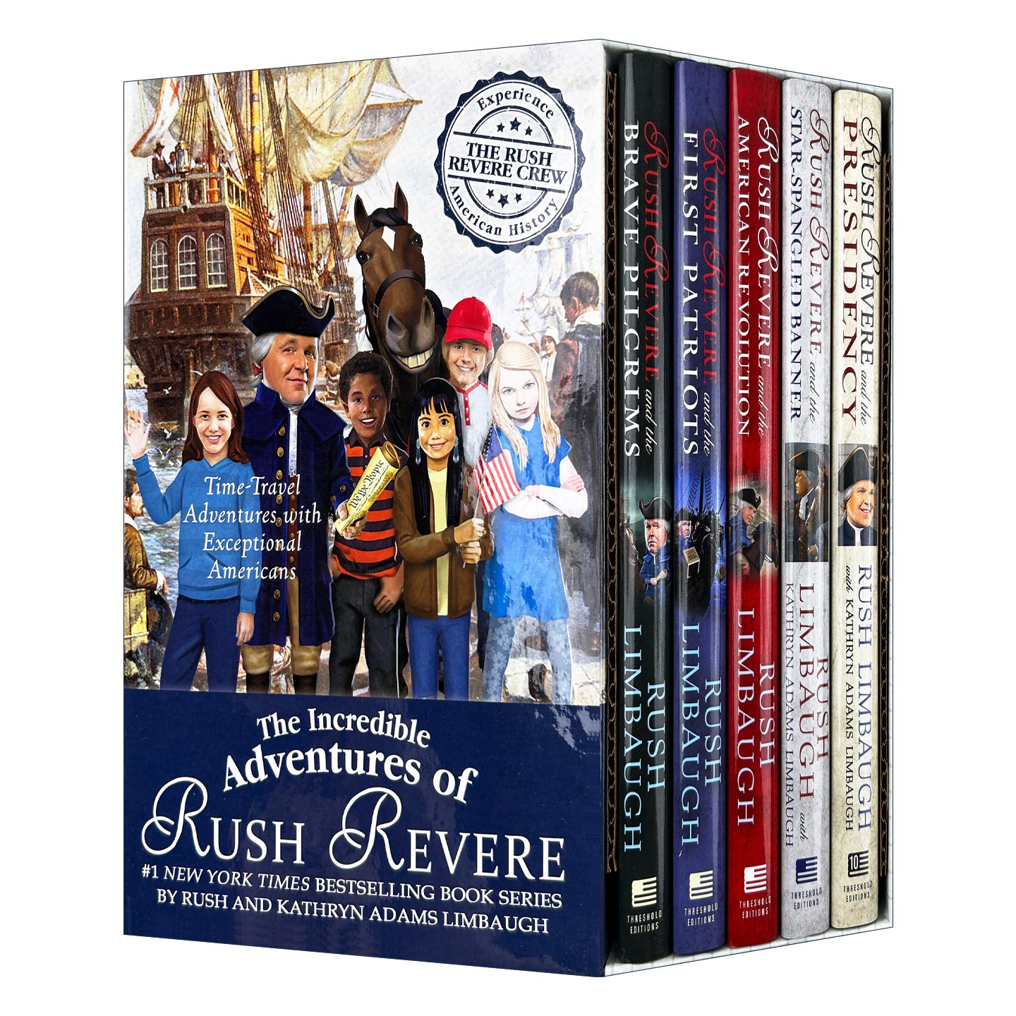 英文原版 The Incredible Adventures of Rush Revere 与杰出美国人的时空冒险系列 4册盒装 英文版 进口英语原版书籍