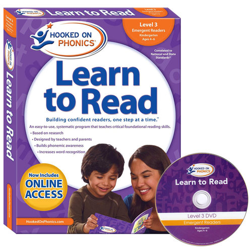 迷上语音学习分级阅读 第三级套装 Hooked on Phonics Learn to Read Level 3 英文原版 4-6岁美国自然拼读教材 含DVD