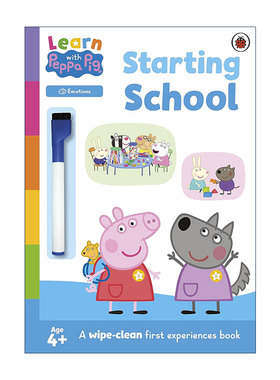 英文原版 Learn with Peppa Starting School wipe-clean activity book 和小猪佩奇一起为学校做准备 英文版 进口英语原版书籍
