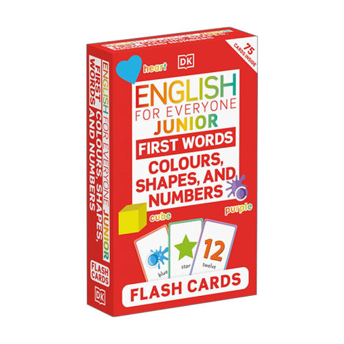 英文原版 English for Everyone Junior First Words Colours  Shapes and Numbers Flash Cards 人人学英语 单词形状数字闪卡