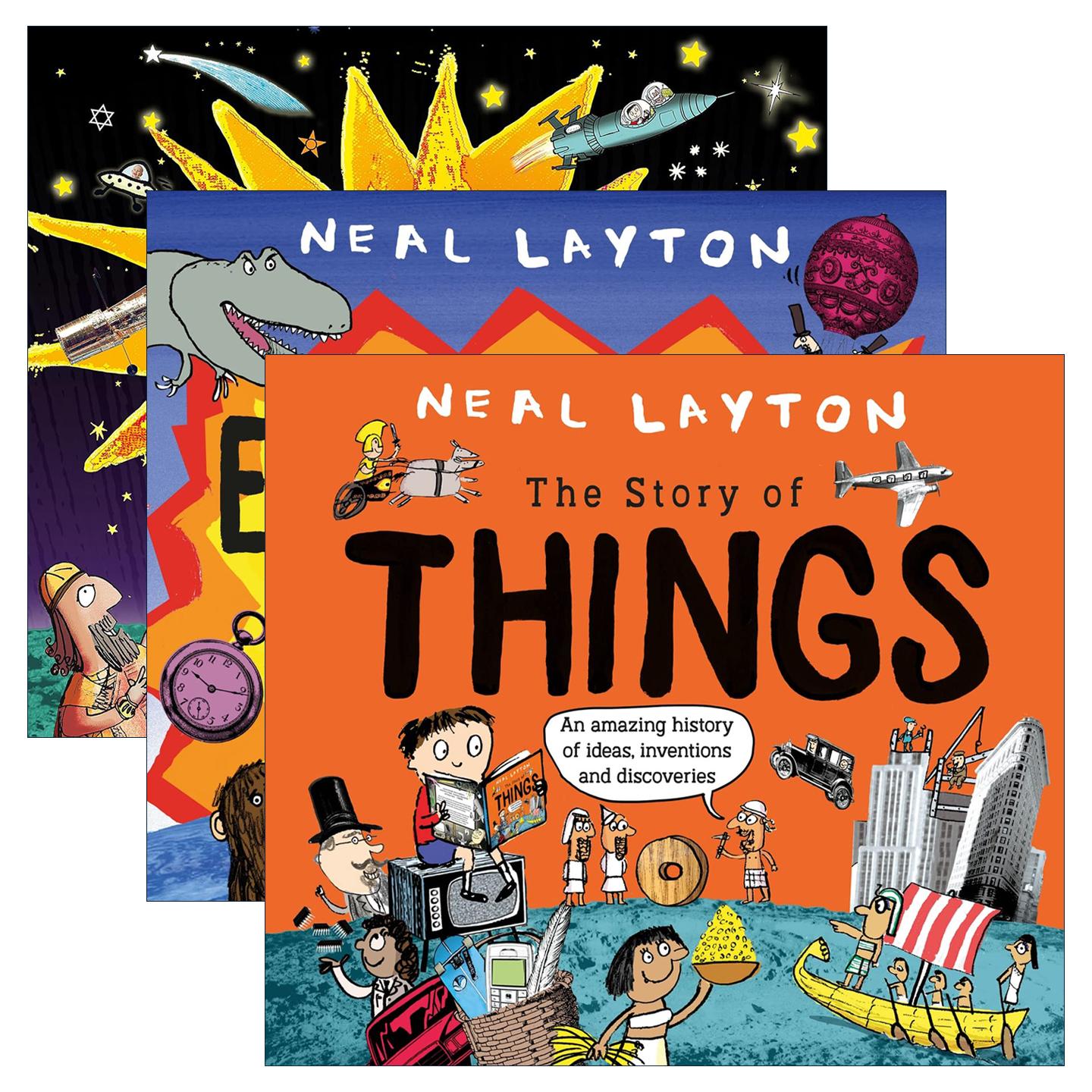 英文原版 The Story of Everything/Stars/Things 一切事/星星/事物的故事 3册 儿童科普百科知识绘本 Neal Layton 英文版 进口书