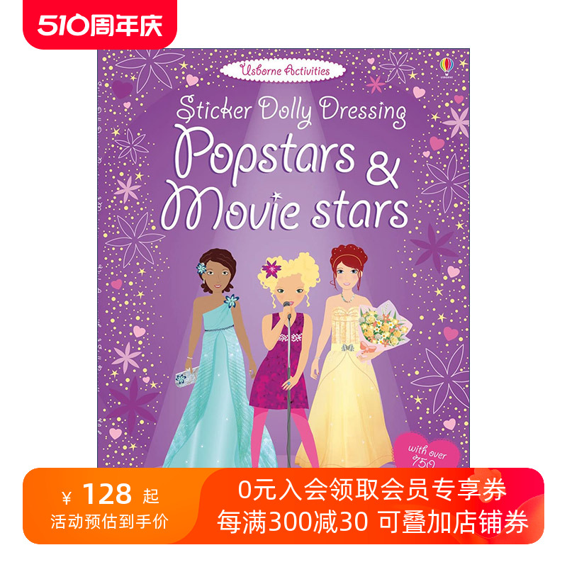 英文原版 Sticker Dolly Dressing Popstars& Movie Stars多莉贴纸歌星和影星英文版进口英语原版书籍