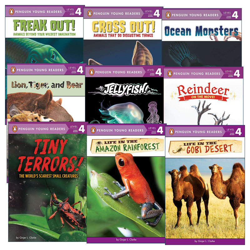 Penguin Young Readers, Level 4 企鹅青少分级阅读4级读物 动物主题系列9册进口原版英文书籍