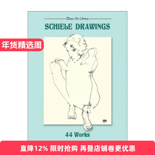英文原版 Schiele Drawings 44 Works 埃贡·席勒画册 维也纳绘画艺术 Egon Schiele 英文版 进口英语原版书籍