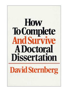 英文原版 How to Complete and Survive a Doctoral Dissertation 如何完成和通过博士论文 英文版 进口英语原版书籍