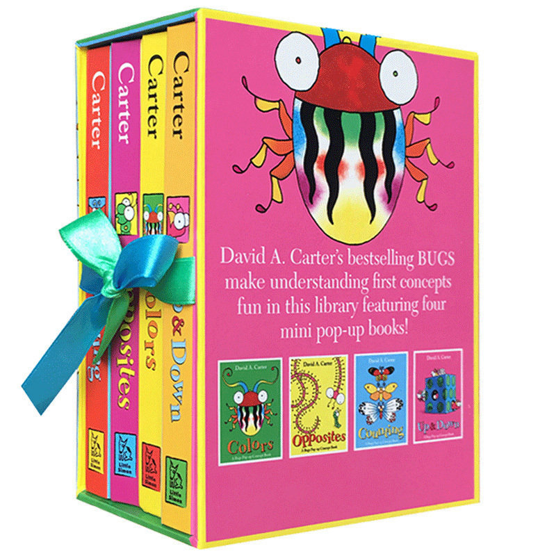 一盒子虫子4册立体书 A Box of Bugs 4 Pop-up Concept Books 英文原版 3-8岁儿童启蒙绘本 进口昆虫颜色数字词汇英文版