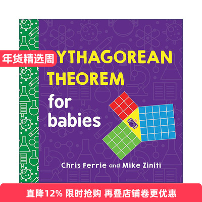 英文原版 Pythagorean Theorem for Babies Baby University 宝宝智学园 勾股定理 STEM教育 儿童数学科普百科绘本 纸板书