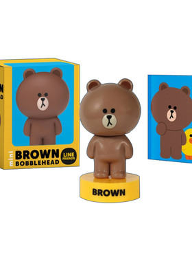 LINE FRIENDS Mini BROWN Bobblehead 布朗熊摆件 摇头娃娃进口原版英文书籍