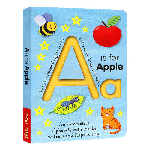 英文原版 A is for Apple A代表苹果 自然拼读纸板书 儿童早教 英文版 进口英语原版书籍