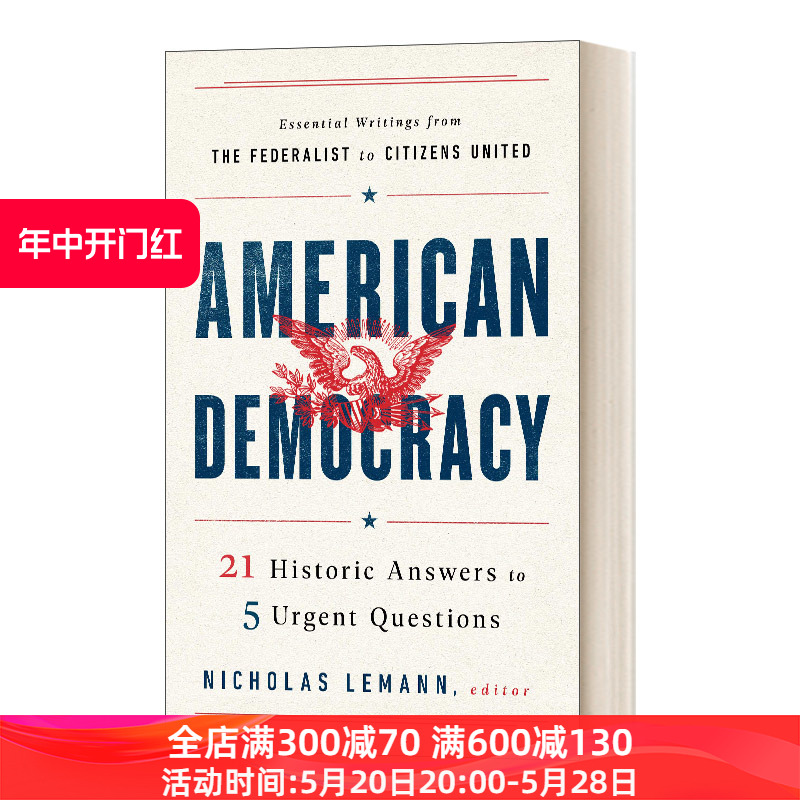 英文原版 American Democracy 21 Historic Answers to 5 Urgent Questions美国民主精装英文版进口英语原版书籍