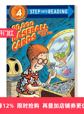 英文原版 Step into Reading 4 - 20000 Baseball Cards Under the Sea 藏在海底的两万张棒球卡 英文版 进口英语原版书籍