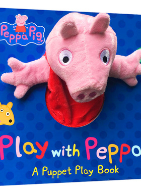 英文原版 Peppa Pig: Play with Peppa Hand Puppet Book 小猪佩奇大型手偶纸板书 英文版 进口原版英文书籍