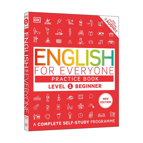 英文原版 English for Everyone Practice Book Level 1 Beginner DK人人学英语1新版 入门级自学练习册教辅 附线上音频 英文版