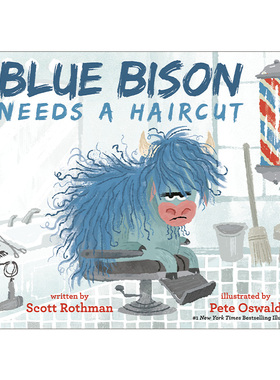 英文原版 Blue Bison Needs a Haircut 野牛需要理发 精装儿童绘本 品格培育 Pete Oswald 英文版 进口英语原版书籍