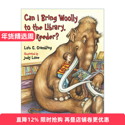 英文原版 Can I Bring Woolly to the Library Ms. Reeder Prehistoric Pets 我可以带我的长毛象去图书馆吗 史前宠物系列儿童恐龙