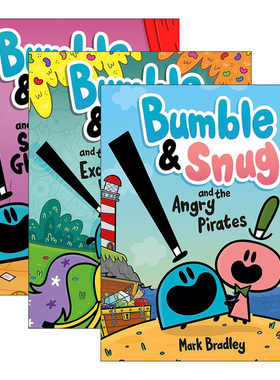英文原版 Bumble and Snug 小怪物小队系列3册 儿童绘本桥梁漫画书 the Angry Pirates Excited Unicorn Shy Ghost 英文版 进口书