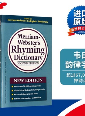 韦氏韵律字典 Merriam Websters Rhyming Dictionary 英文原版工具书 韦氏英英词典 英文押韵词 英语诗词写作经典指南 英文原版书
