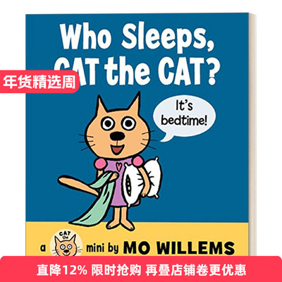 英文原版 Who Sleeps  Cat the Cat? 谁在睡觉 纸板书 别让鸽子开巴士作者Mo Willems 英文版 进口英语原版书籍