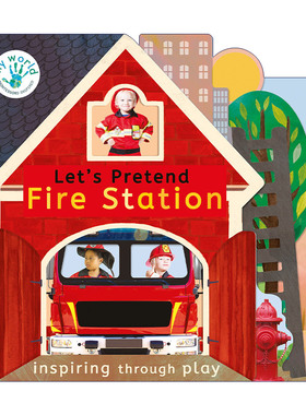 英文原版绘本 Let's Pretend Fire Station My World 让我们假装消防站 儿童绘本 纸板书 Thomas Elliott 英文版 进口英语原版书