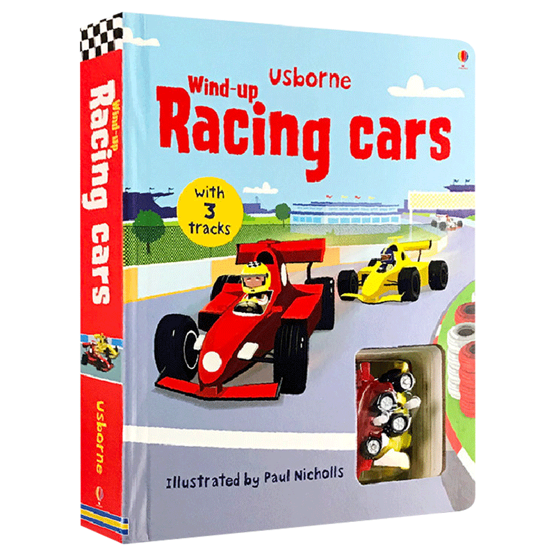 Wind-up Racing cars 轨道玩具车书 纸板书进口原版英文书籍