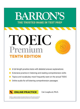 英文原版 TOEIC Premium 6 Practice Tests + Online Audio Tenth Edition 巴朗托业备考 含6套试题+在线音频 第10版 进口英语书籍