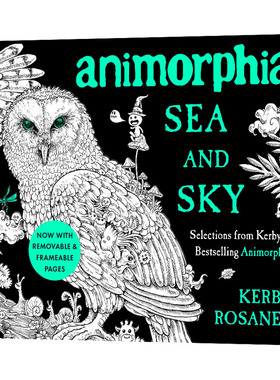 Animorphia Sea and Sky 海与天 涂色书 休闲爱好 Kerby Rosanes进口原版英文书籍