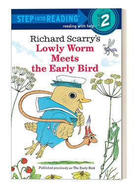 英文原版 Step Into Reading 2 -  Lowly Worm Meets the Early Bird 卑鄙的虫子遇见早起的鸟儿 斯凯瑞系列  进口英语原版书籍