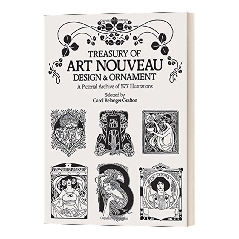 英文原版 Treasury of Art Nouveau Design & Ornament 新艺术主义设计与装饰品宝库 英文版 进口英语原版书籍