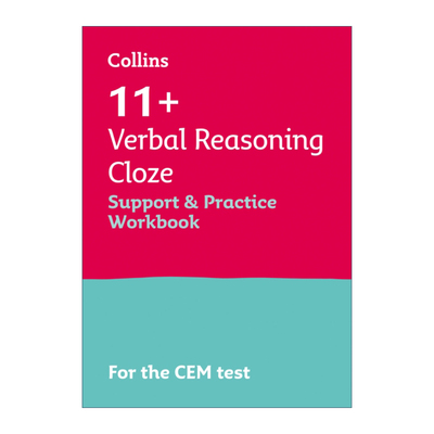 英文原版 Collins 11+ Verbal Reasoning Cloze Support 柯林斯英国小升初完型填空练习册 针对CEM测试 英文版 进口英语原版书籍