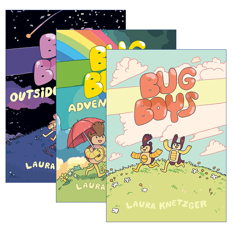 英文原版 Bug Boys 虫童系列3册 儿童幽默漫画 精装 Laura Knetzger 英文版 进口英语原版书籍