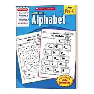 英文原版 Scholastic Success With Alphabet 学乐成功系列 学前幼儿园字母练习册 英文版 进口英语原版书籍