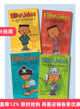 英文原版 Ellray Jakes 4C Box Set 埃雷·杰克系列 1-4册盒装套装 儿童社交友谊章节桥梁故事书 英文版 进口英语原版书籍