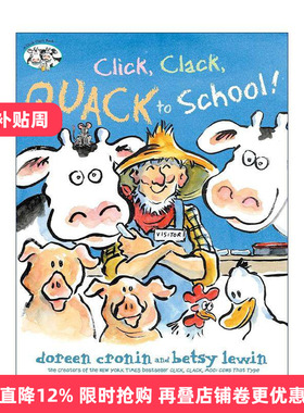 英文原版 Click Clack Quack to School 咔嗒 咔嗒 嘎 去学校 嘻哈农场 精装图画书 英文版 进口英语原版书籍