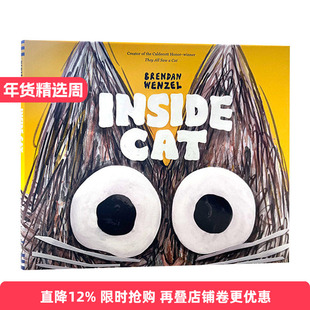 英文原版 Inside Cat  屋里的猫  精装绘本  凯迪克奖得主布兰登·文策尔 英文版 进口原版英文书籍